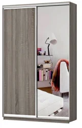 Skapis ar 2 bīdāmām durvīm un spoguli 11024060 cm krāsa trifele 