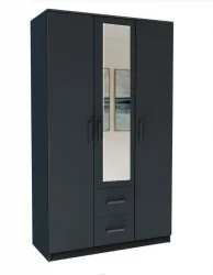 Шкаф 3-дверный с зеркалом симпл 12020552 см графит Шкаф 3-дверный с зеркалом симпл 12020552 см графит