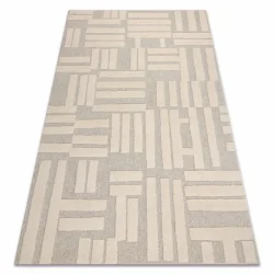 FLUX 461.95.AE110 wool carpet OSTA - Geometric, structural, loft cream / beige