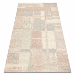 FLUX 461.43.AE200 wool carpet OSTA - Geometric, structural, loft cream / pink