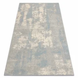 FLUX 461.2.AE500 wool carpet OSTA - Abstraction, structural, loft cream / blue