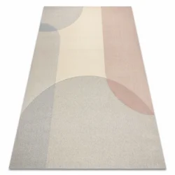 FLUX 461.7.AE990 wool carpet OSTA - Geometric, structural, loft beige / grey