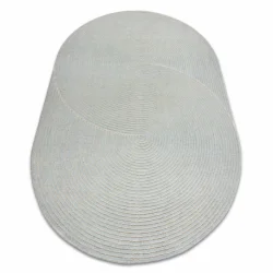 FLUX oval 461.67.AE500 wool carpet OSTA - Geometric, structural, loft blue / cream