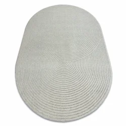 FLUX oval 461.67.AE503 wool carpet OSTA - Geometric, structural, loft blue / grey