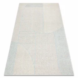 FLUX 461.14.AE120 wool carpet OSTA - Geometric, structural, loft grey / blue