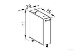 Ukraina - Apakšējais virtuves skapītis ADEL GREY N30 kargo - Ukraina