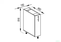 Ukraina - Apakšējais virtuves skapītis ADEL GREY N15 kargo - Ukraina