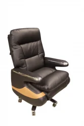 Ādas Darba krēsls H1025, melns