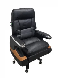 Ādas Darba krēsls H1025 melns