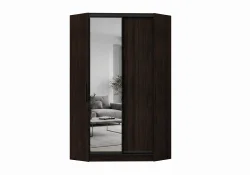 Stūra skapis ar 2 bīdāmām durvīm un spoguli 120x120/240 cm venge