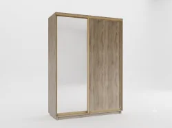 Skapis ar 2 bīdāmām durvīm un spoguli 120/240/60 cm trifele+2 atv.