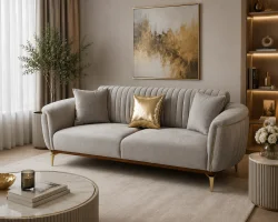 Elegants 2-vietīgs dīvāns ar samta apdari lux 