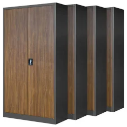 4 JAN H metāla biroja skapju komplekts, 900 x 1950 x 400 mm, Eco Design: antracīts/valrieksts